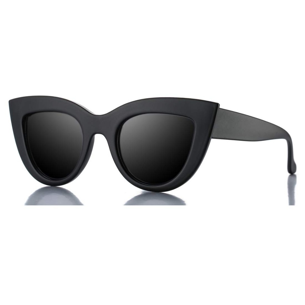 Fiona-Feline Matte Black Cat Eye Sunglasses - Picture 2 of 7